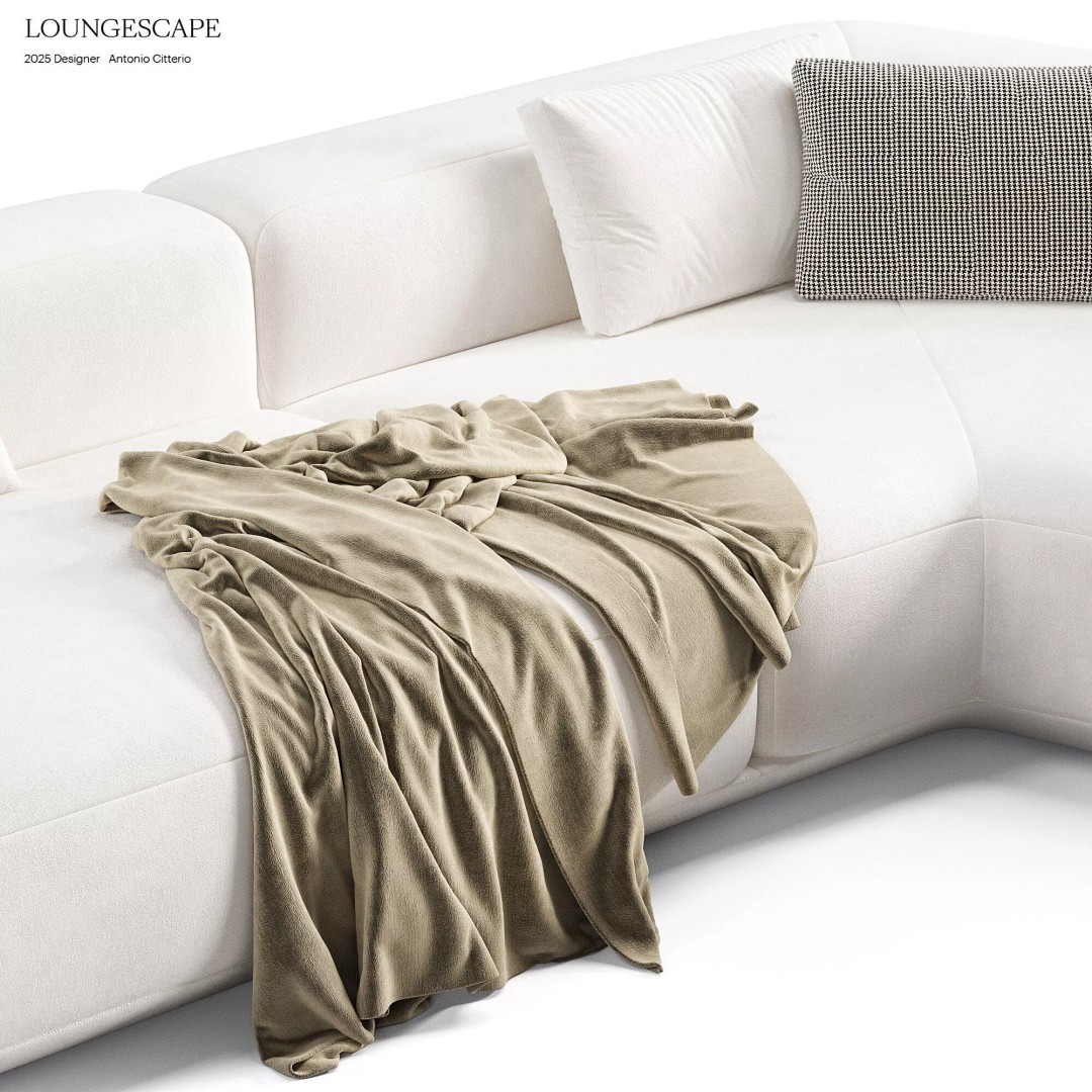Flexform Loungescape Sofa 3D Model – Modern Furniture Asset, FBX, OBJ - View 5
