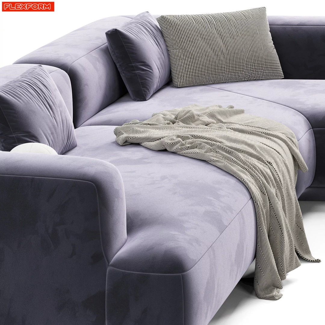 Flexform Loungescape Sofa 3D Model – Modern Furniture Asset, FBX, OBJ - View 7