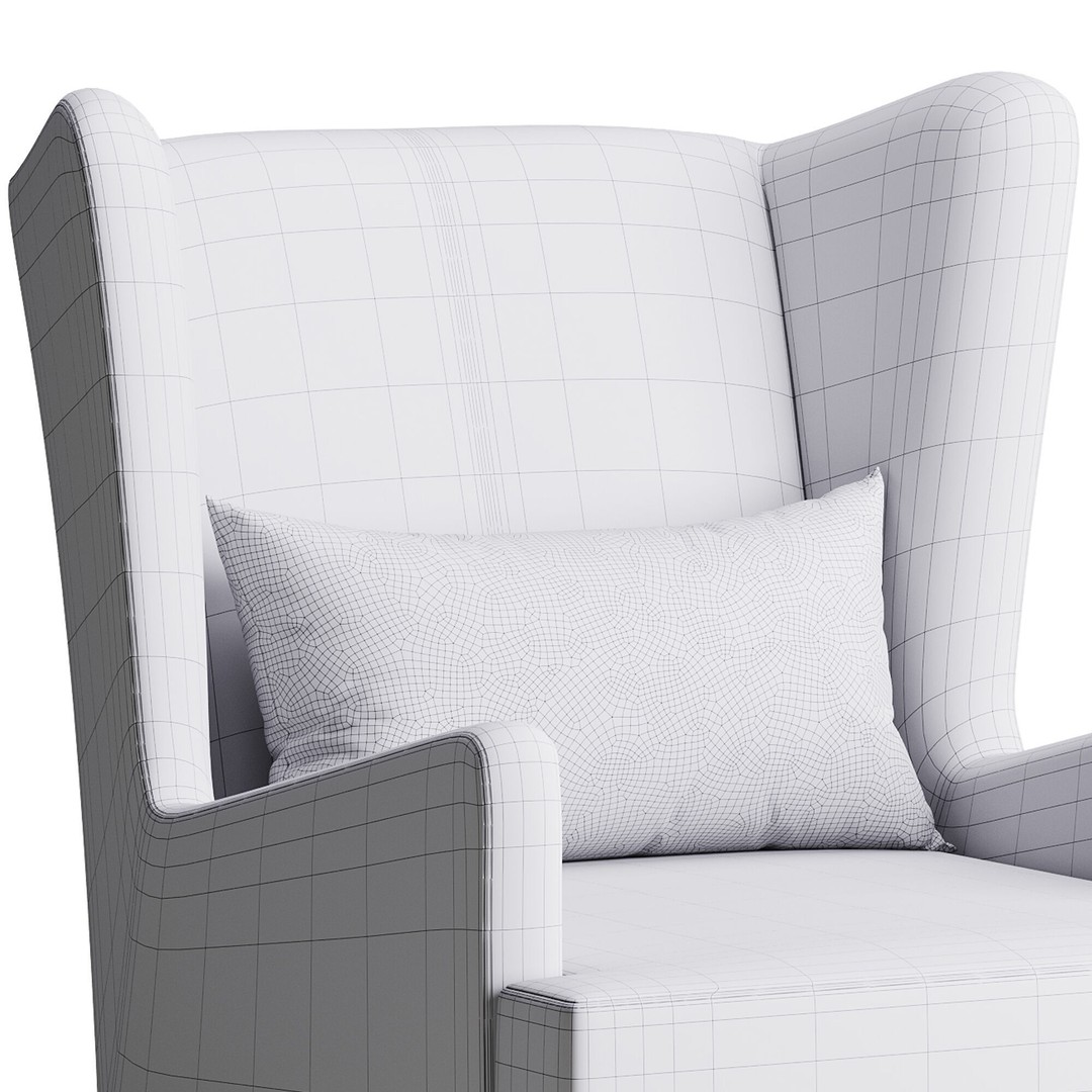 Hoff Ludwig Armchair 3D Model – Elegant Upholstered Chair, FBX & OBJ