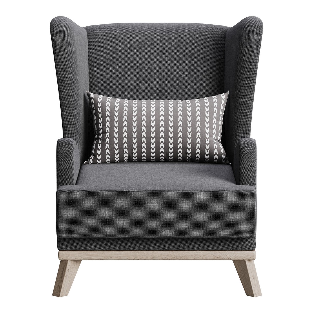 Hoff Ludwig Armchair 3D Model – Elegant Upholstered Chair, FBX & OBJ - View 5