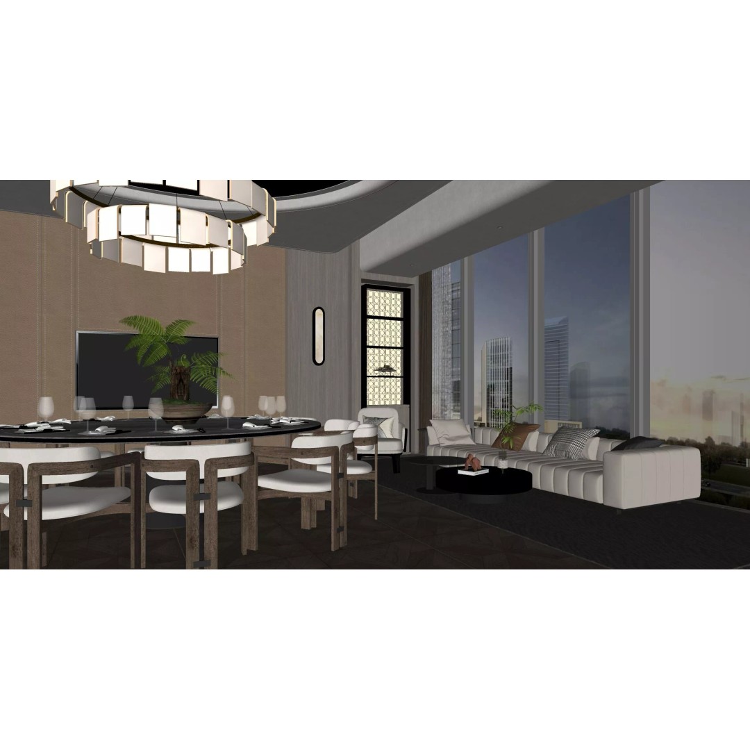 Private Room 3D Model – Chinese Style Interior, Game-Ready Formats