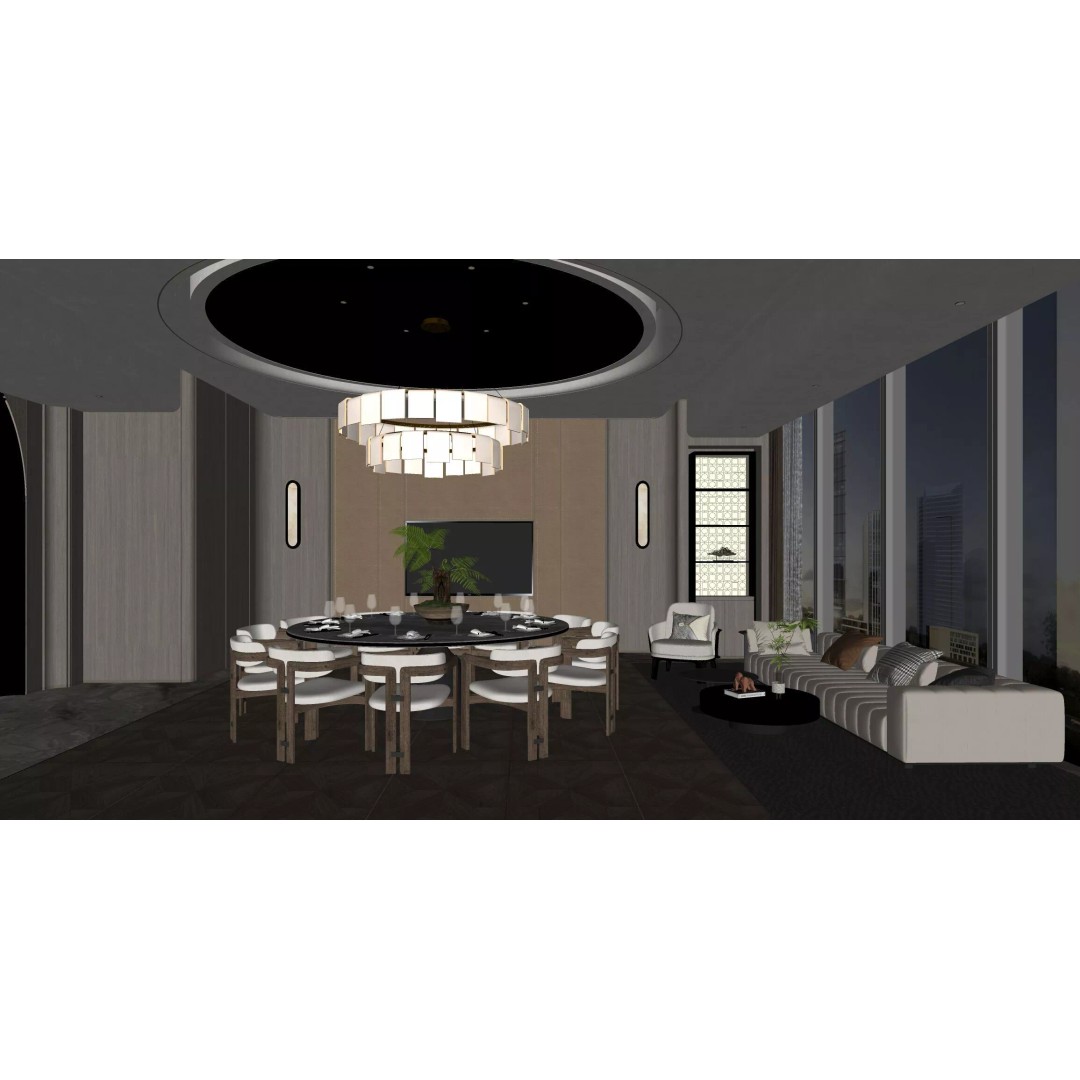 Private Room 3D Model – Chinese Style Interior, Game-Ready Formats - View 4