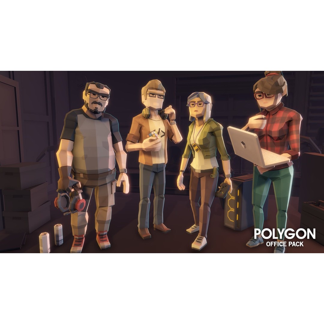 Office 3D Model – Low Poly Game Asset with Props and Characters - View 17