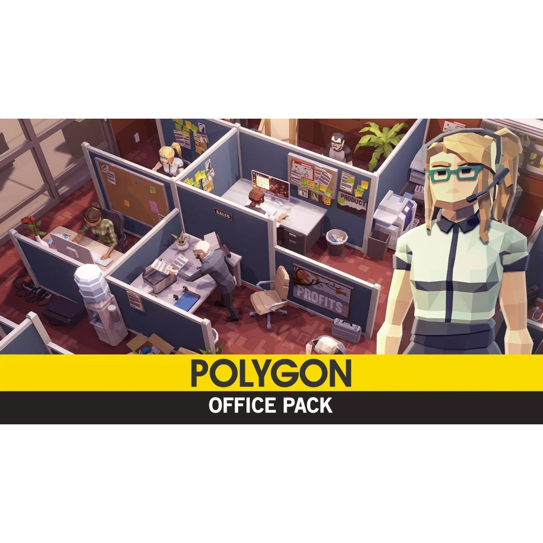 Office 3D Model – Low Poly Game Asset with Props and Characters - View 2