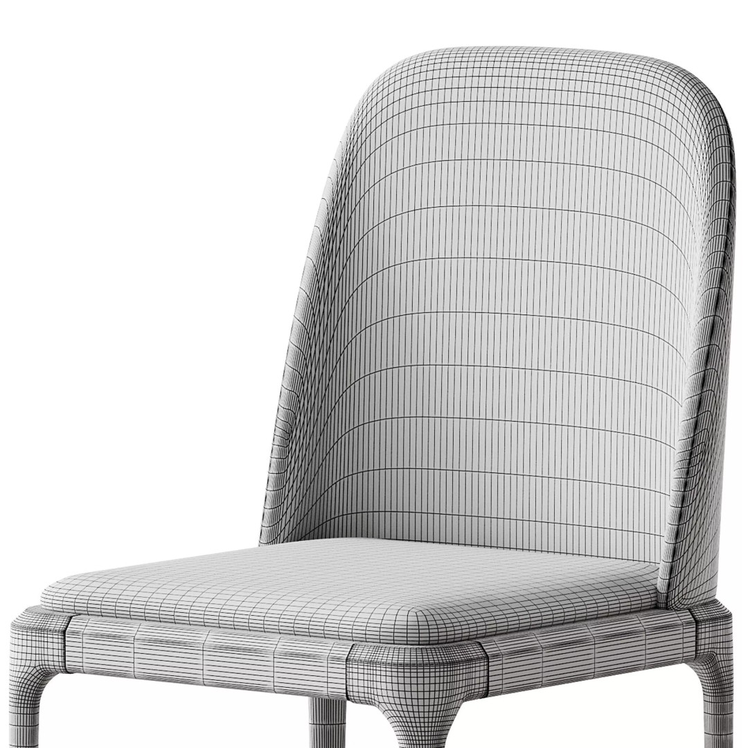 Leather Scandinavian Restaurant Side Chair 3D Model – PBR, FBX, OBJ