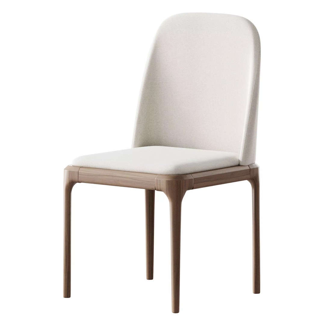 Leather Scandinavian Restaurant Side Chair 3D Model – PBR, FBX, OBJ - View 10