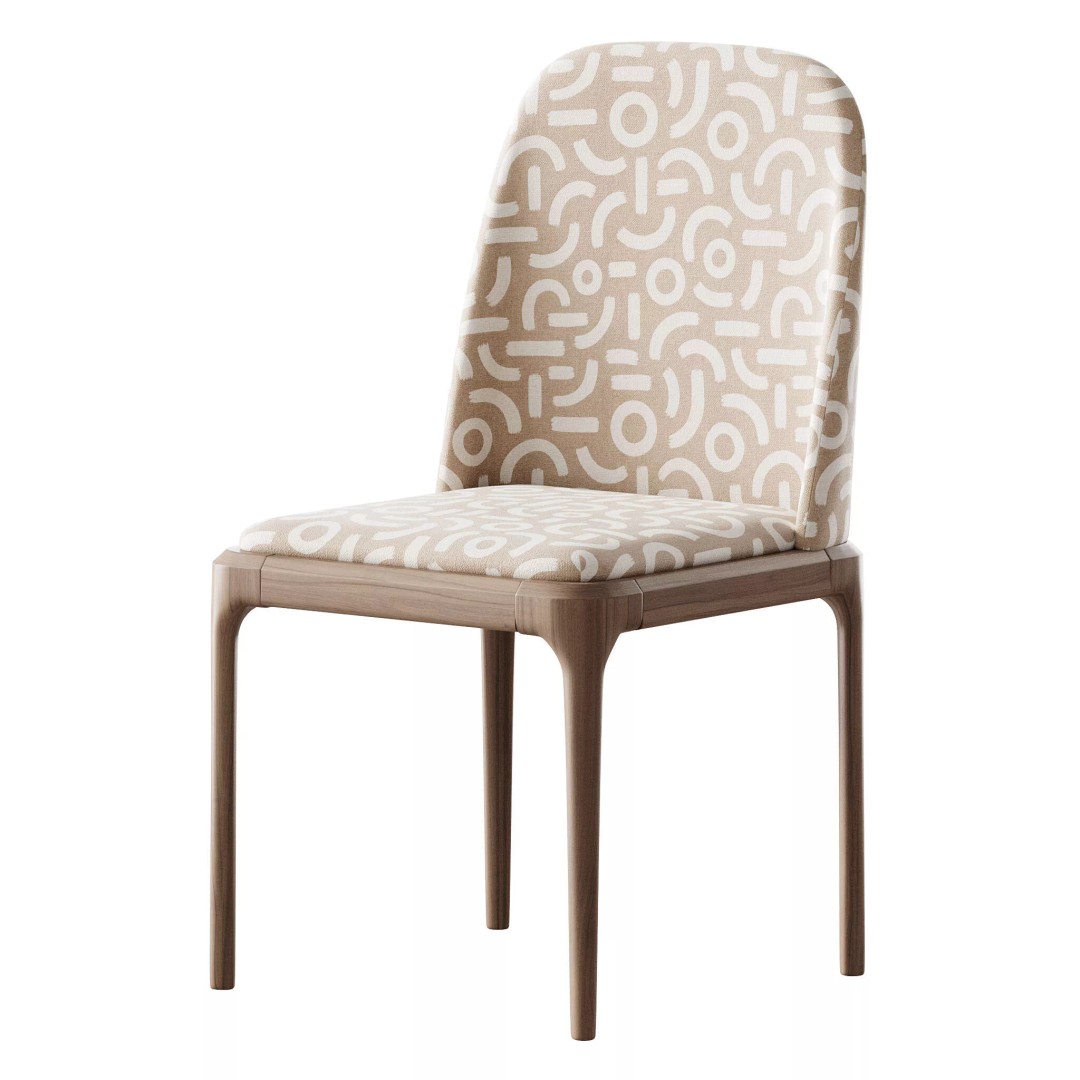Leather Scandinavian Restaurant Side Chair 3D Model – PBR, FBX, OBJ - View 11