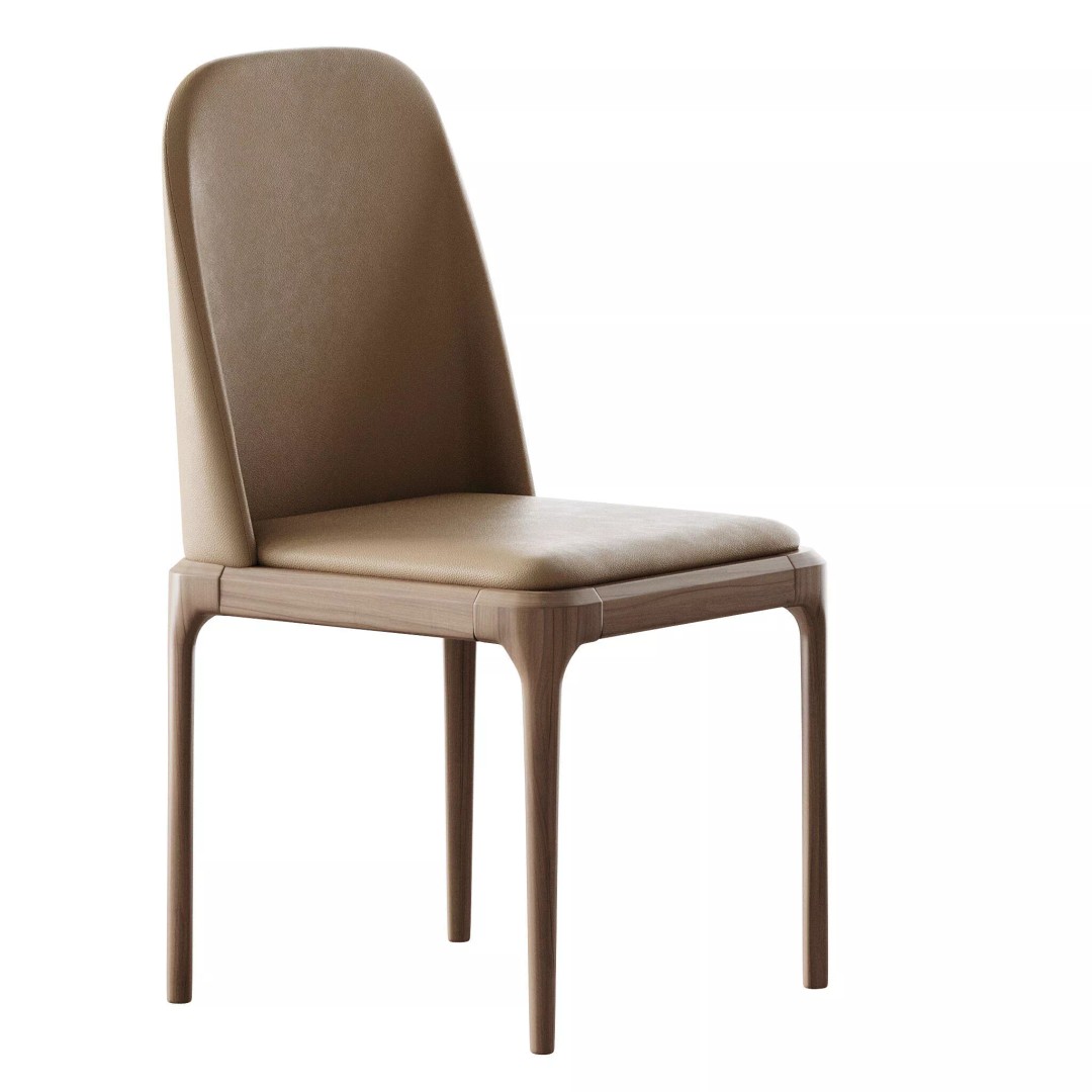 Leather Scandinavian Restaurant Side Chair 3D Model – PBR, FBX, OBJ - View 14