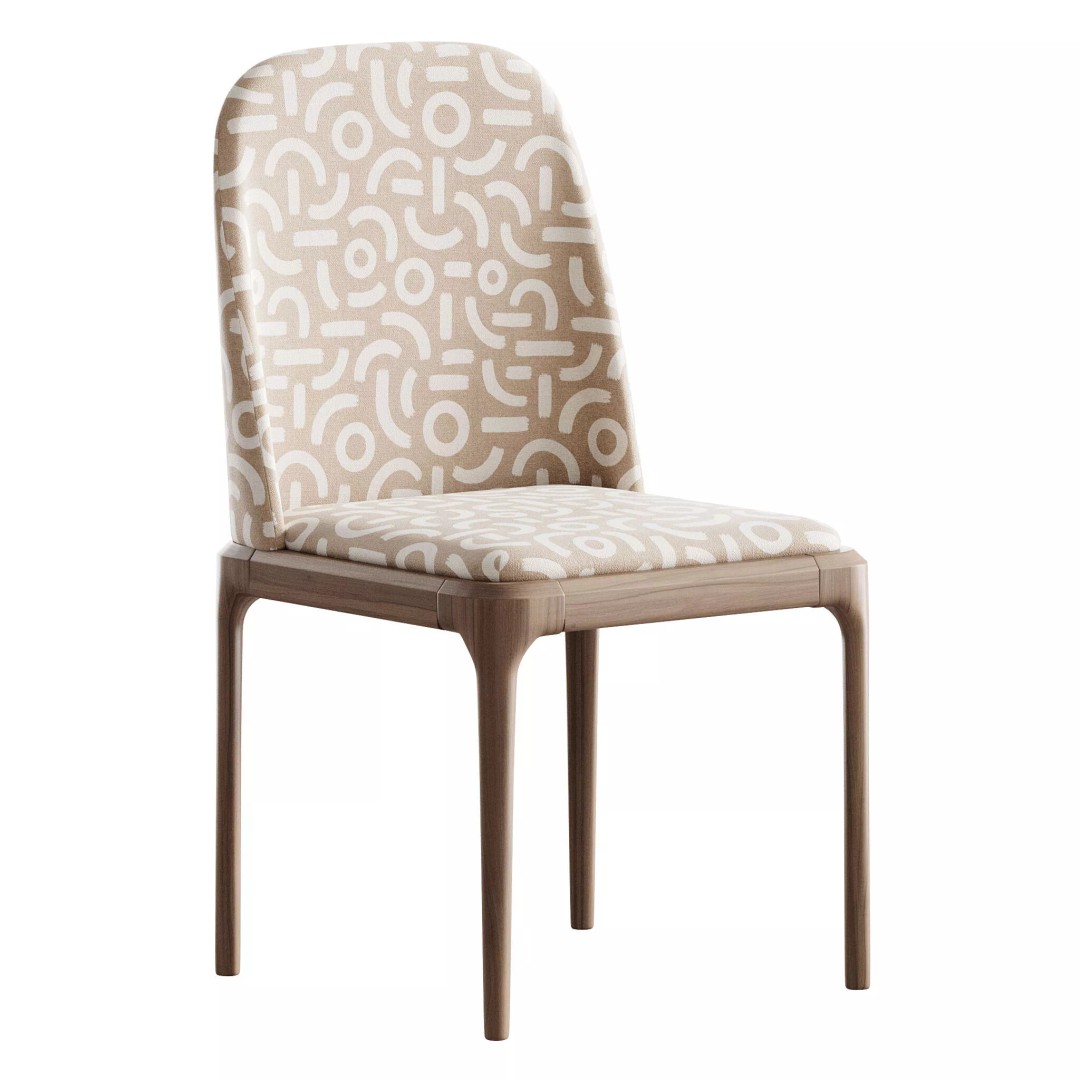 Leather Scandinavian Restaurant Side Chair 3D Model – PBR, FBX, OBJ - View 4
