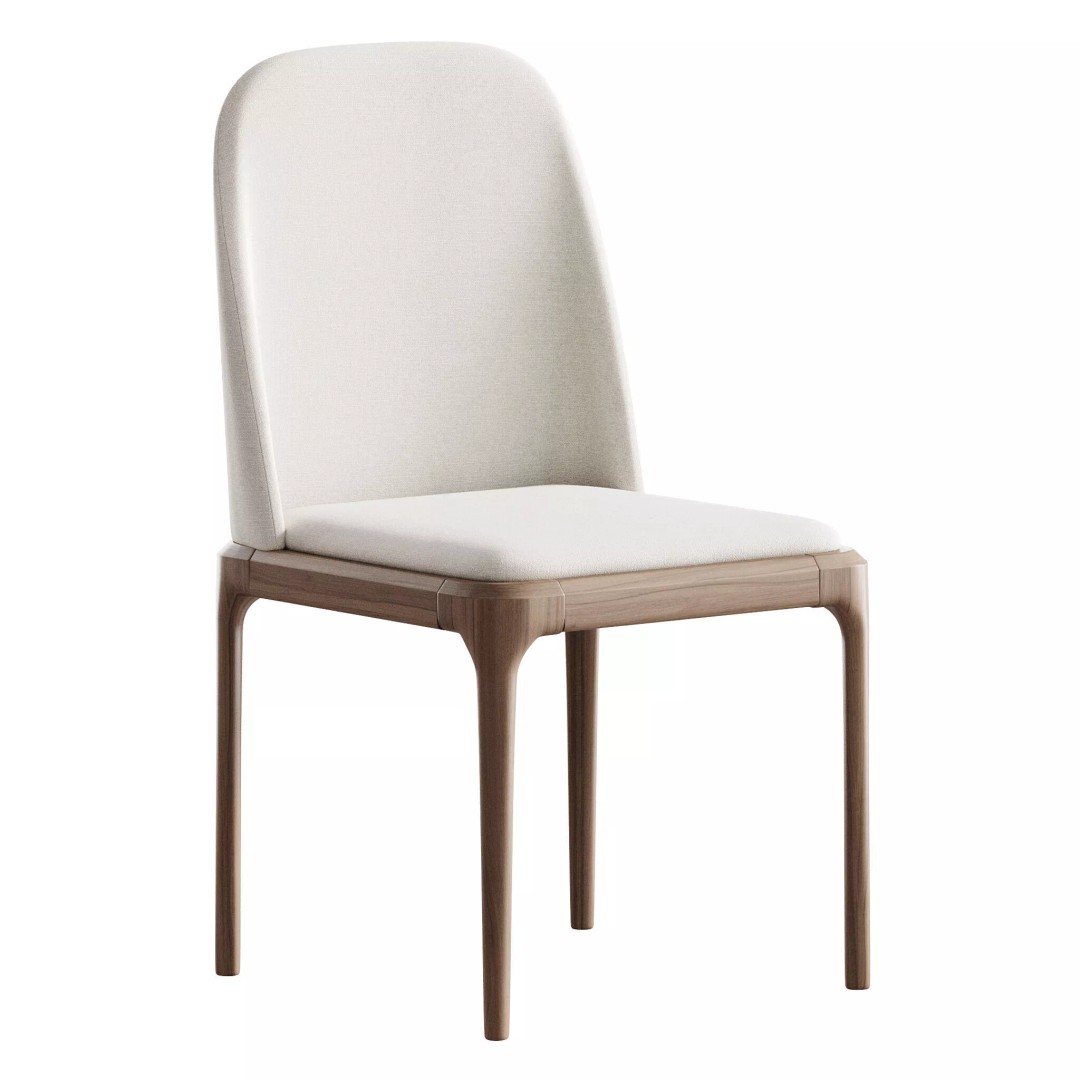 Leather Scandinavian Restaurant Side Chair 3D Model – PBR, FBX, OBJ - View 5