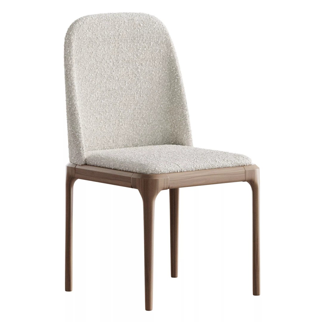 Leather Scandinavian Restaurant Side Chair 3D Model – PBR, FBX, OBJ - View 6