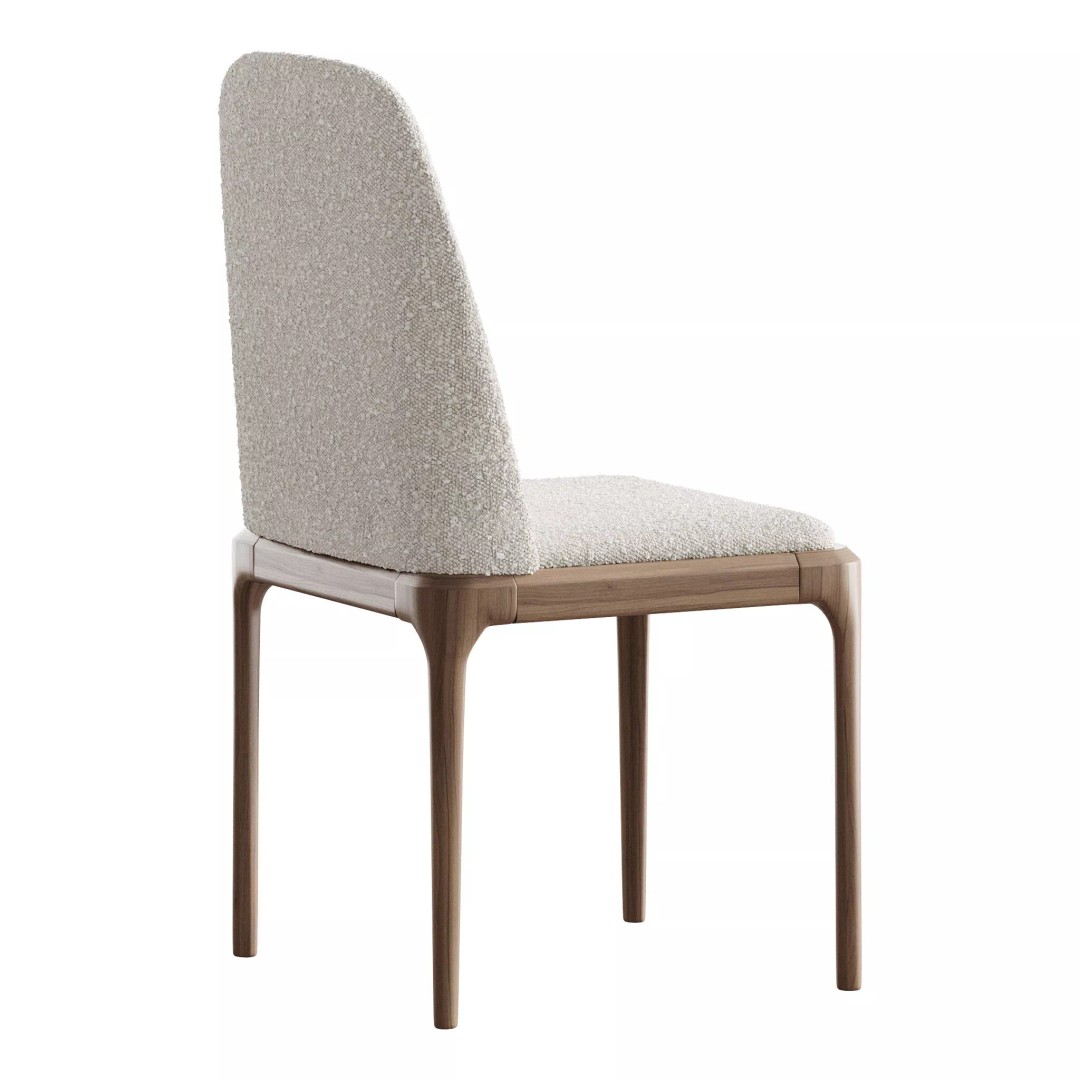 Leather Scandinavian Restaurant Side Chair 3D Model – PBR, FBX, OBJ - View 7
