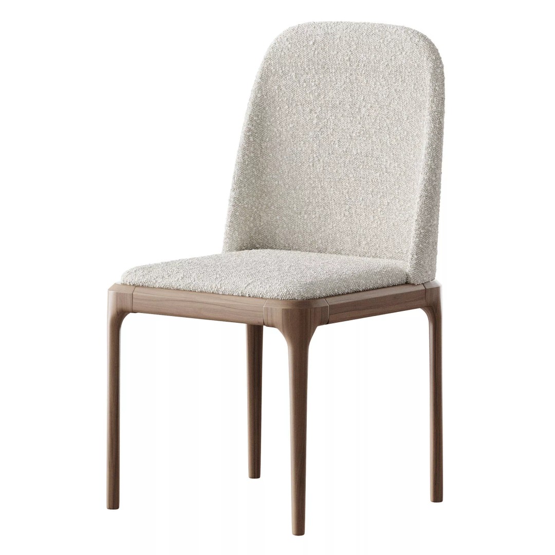 Leather Scandinavian Restaurant Side Chair 3D Model – PBR, FBX, OBJ - View 9