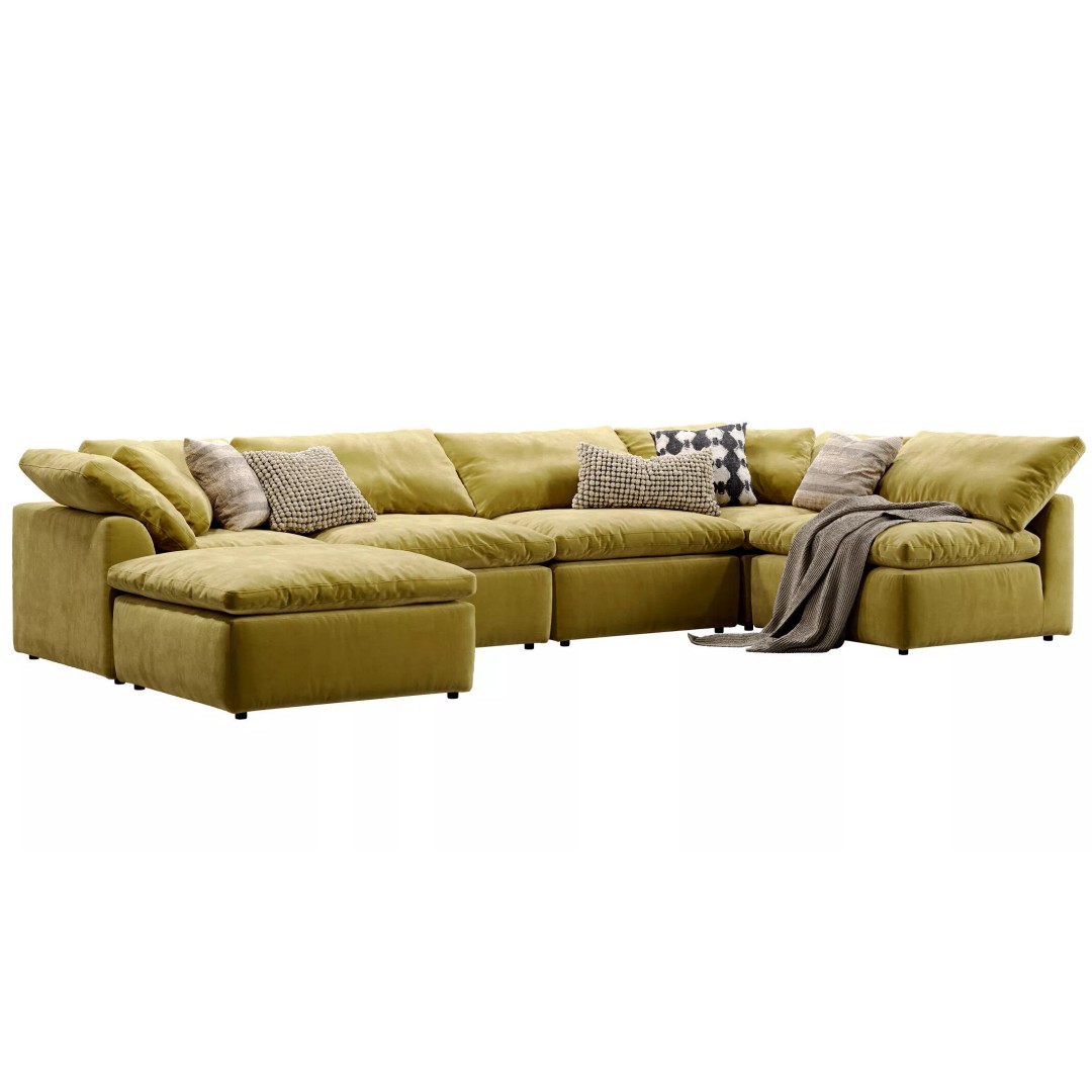 Cloud Grand U-Sofa Bumper Sectional 3D Model – Luxury Sofa with Textures - View 12