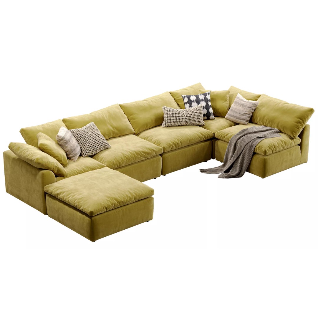 Cloud Grand U-Sofa Bumper Sectional 3D Model – Luxury Sofa with Textures - View 13