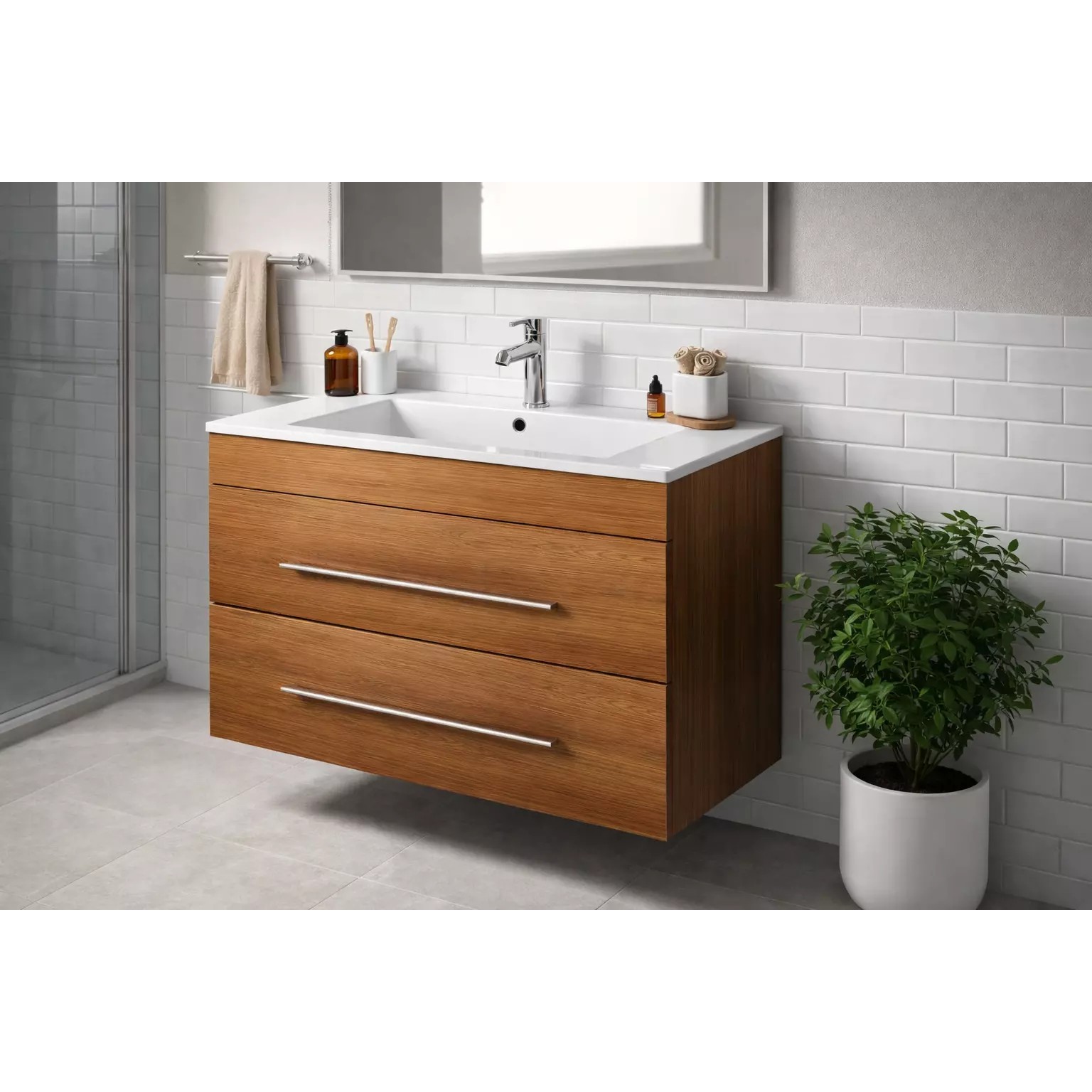 Realistic Bathroom Vanity Sink Cabinet - Game-Ready 3D Model - View 2