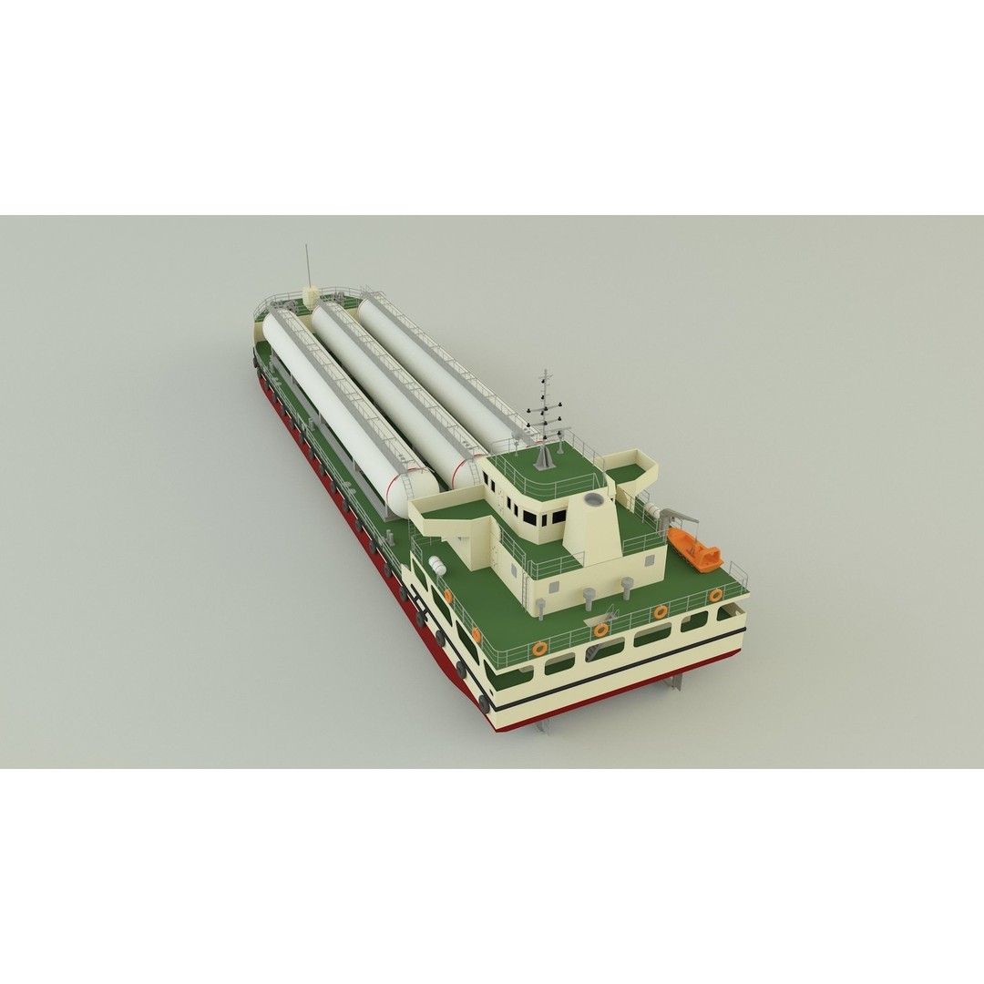 LPG Carrier Ship 3D Model – Industrial Vessel with PBR Textures, FBX/OBJ - View 12