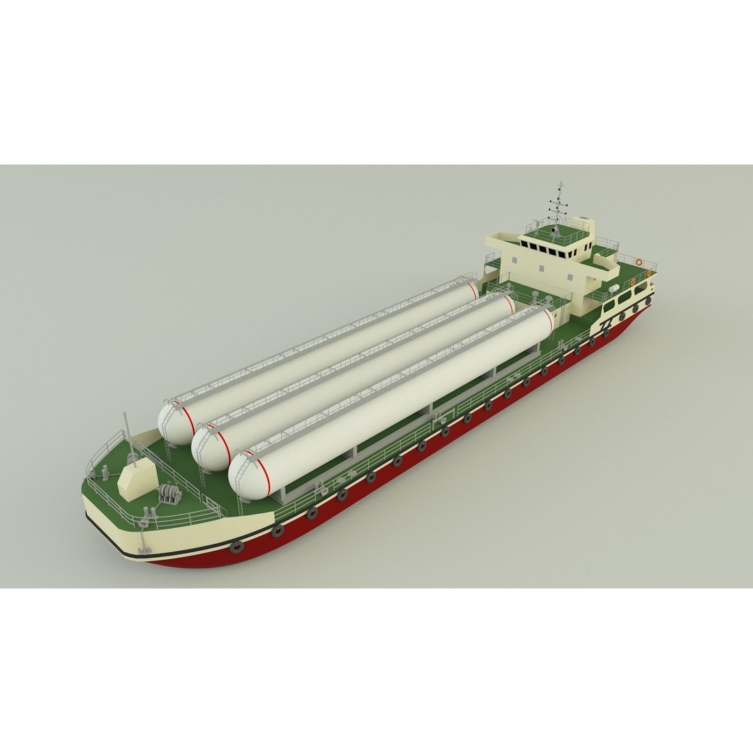 LPG Carrier Ship 3D Model – Industrial Vessel with PBR Textures, FBX/OBJ - View 14