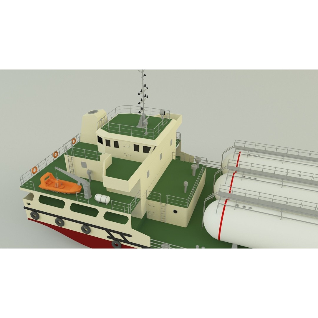 LPG Carrier Ship 3D Model – Industrial Vessel with PBR Textures, FBX/OBJ - View 15