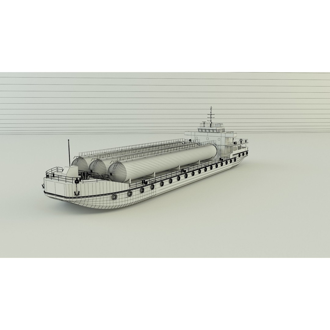 LPG Carrier Ship 3D Model – Industrial Vessel with PBR Textures, FBX/OBJ - View 17