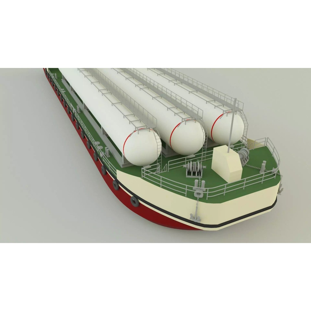 LPG Carrier Ship 3D Model – Industrial Vessel with PBR Textures, FBX/OBJ - View 2