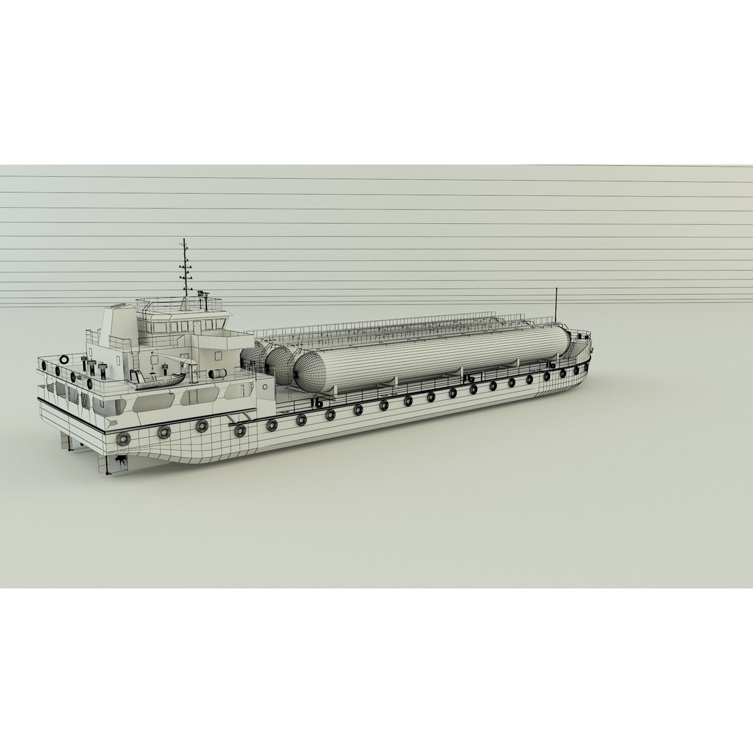 LPG Carrier Ship 3D Model – Industrial Vessel with PBR Textures, FBX/OBJ - View 20