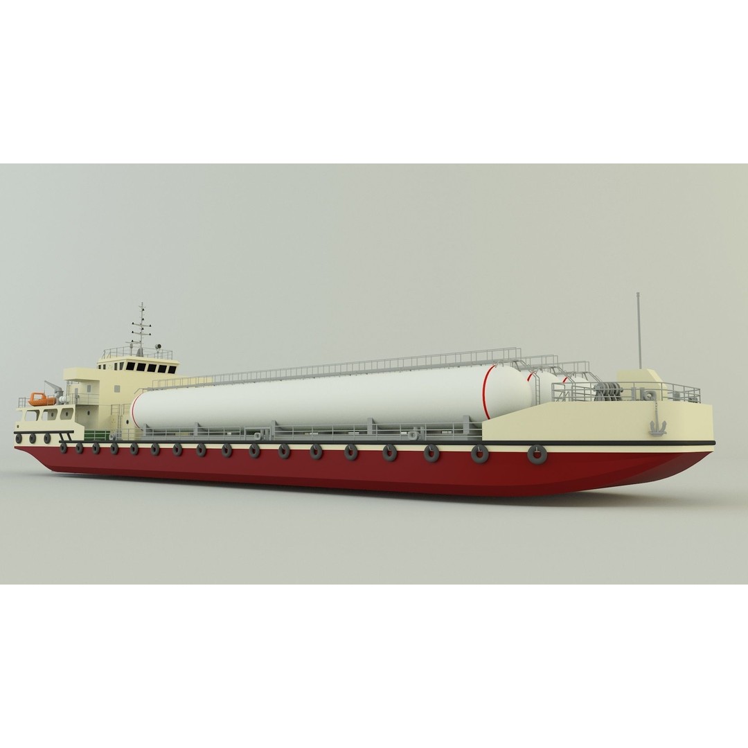 LPG Carrier Ship 3D Model – Industrial Vessel with PBR Textures, FBX/OBJ - View 3