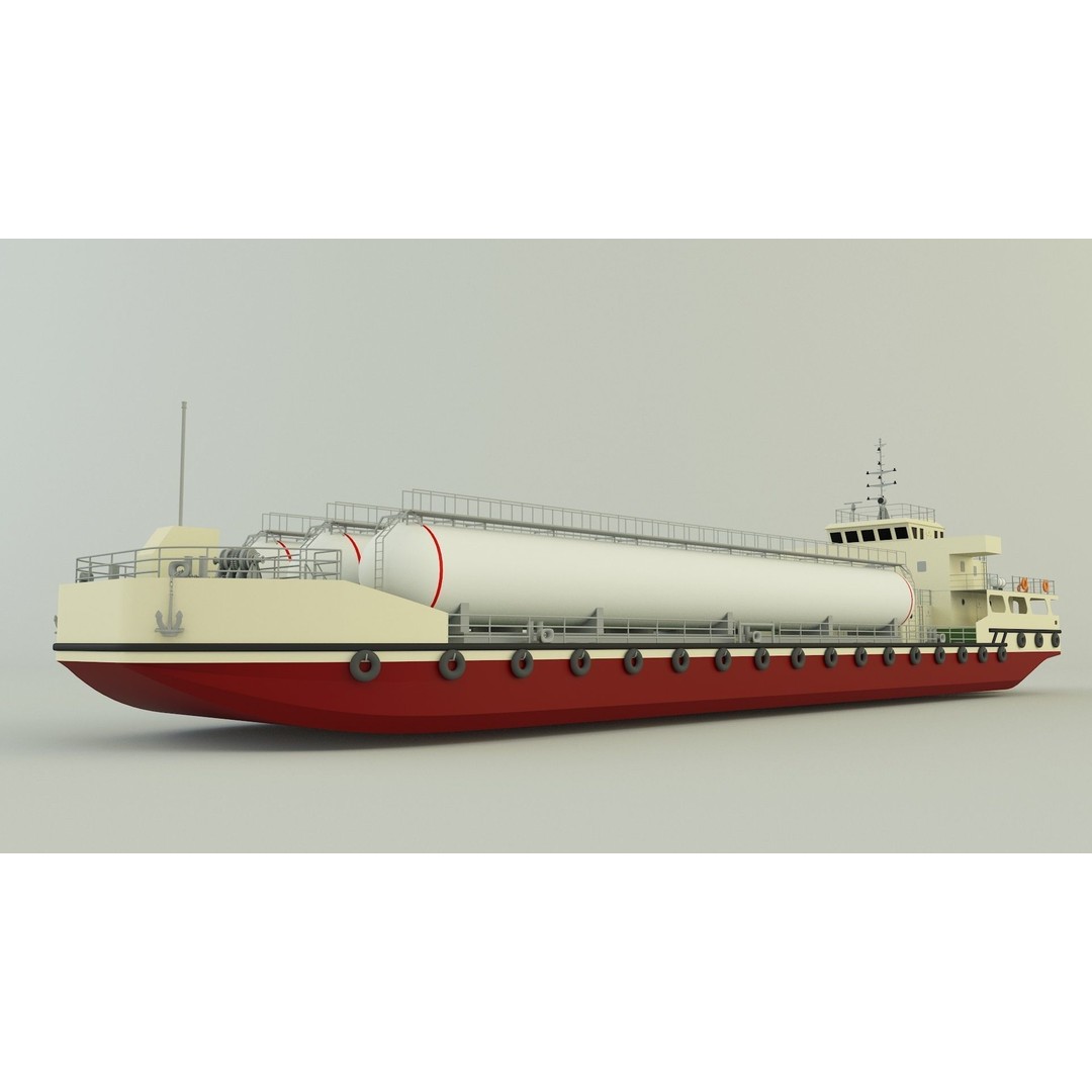 LPG Carrier Ship 3D Model – Industrial Vessel with PBR Textures, FBX/OBJ - View 4