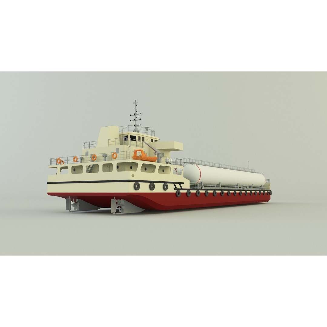 LPG Carrier Ship 3D Model – Industrial Vessel with PBR Textures, FBX/OBJ - View 5