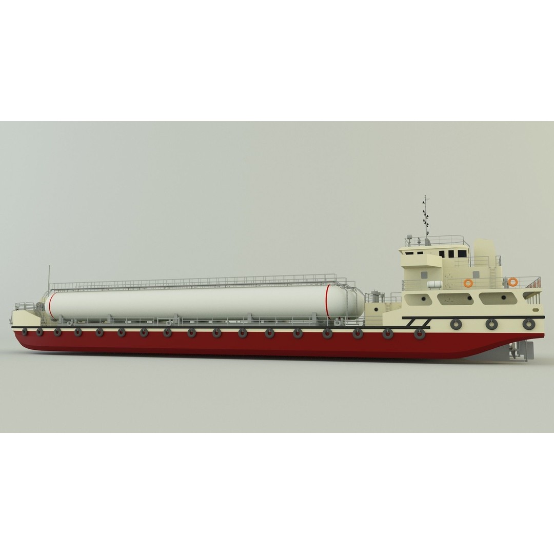 LPG Carrier Ship 3D Model – Industrial Vessel with PBR Textures, FBX/OBJ - View 7