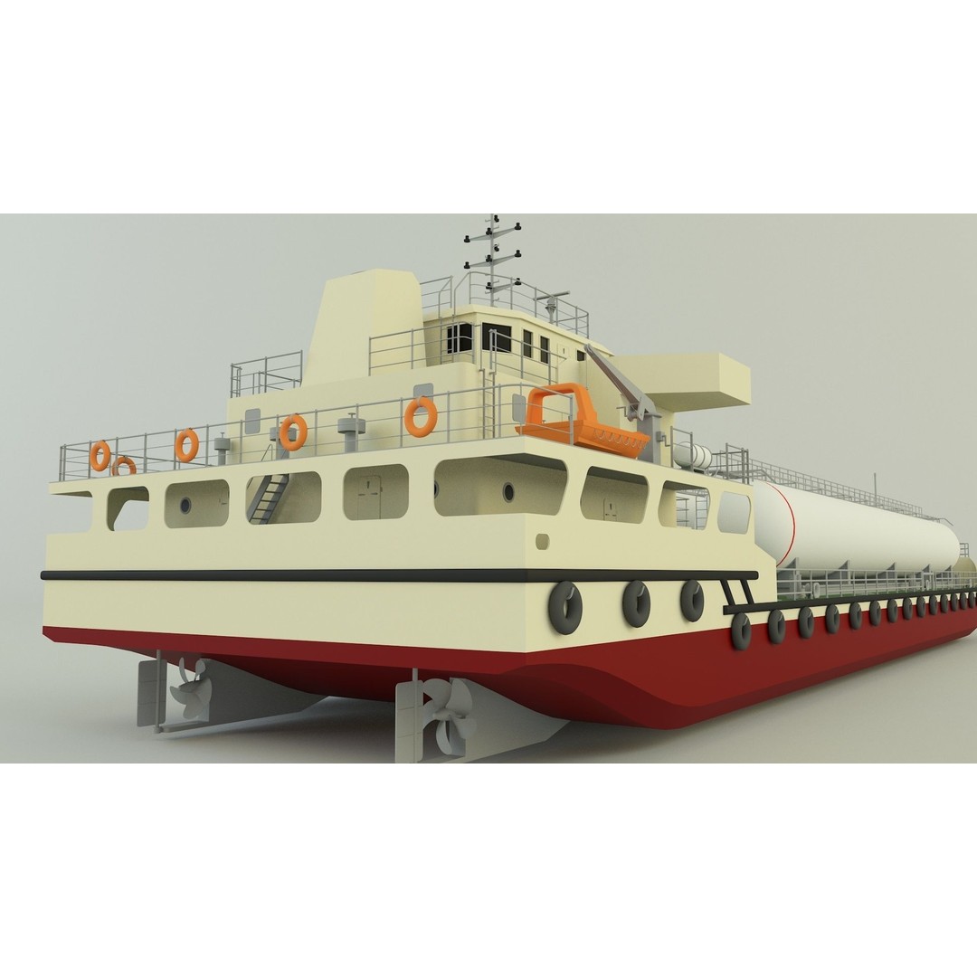 LPG Carrier Ship 3D Model – Industrial Vessel with PBR Textures, FBX/OBJ - View 8