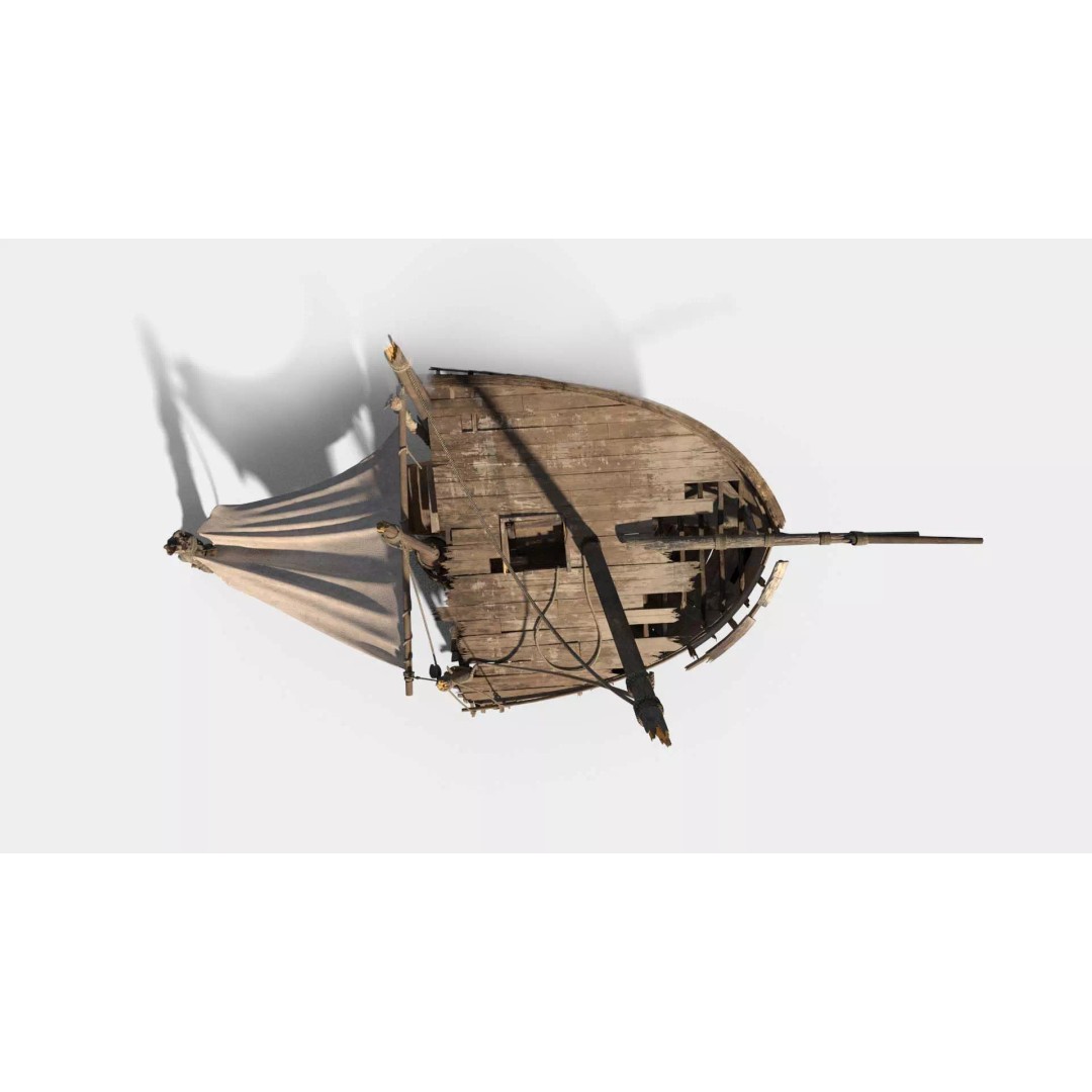 Shipwreck Camp 3D Model – Historic Nautical Scene, FBX & PBR Textures - View 9