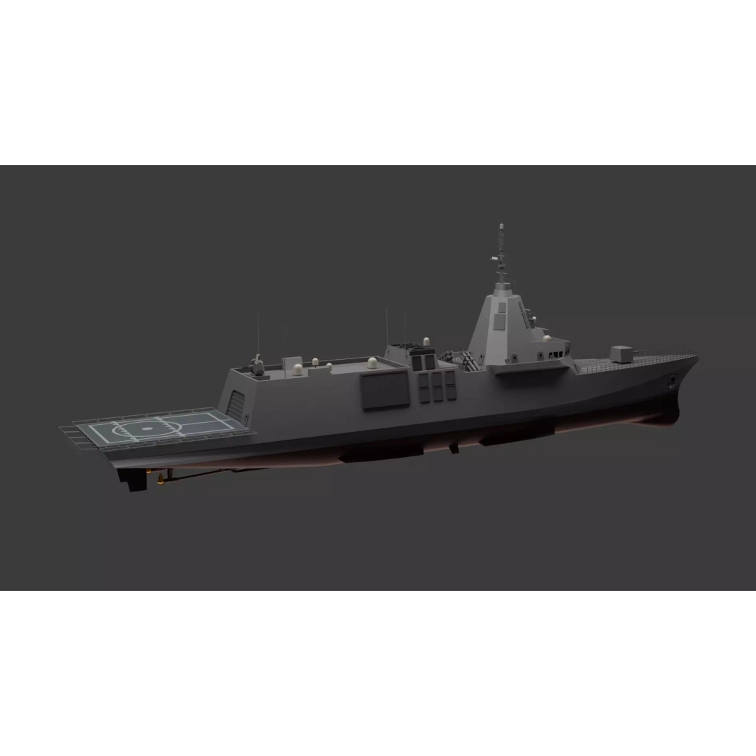 HDF-6000 3D Model – High Poly Frigate, Game Ready, FBX - View 10