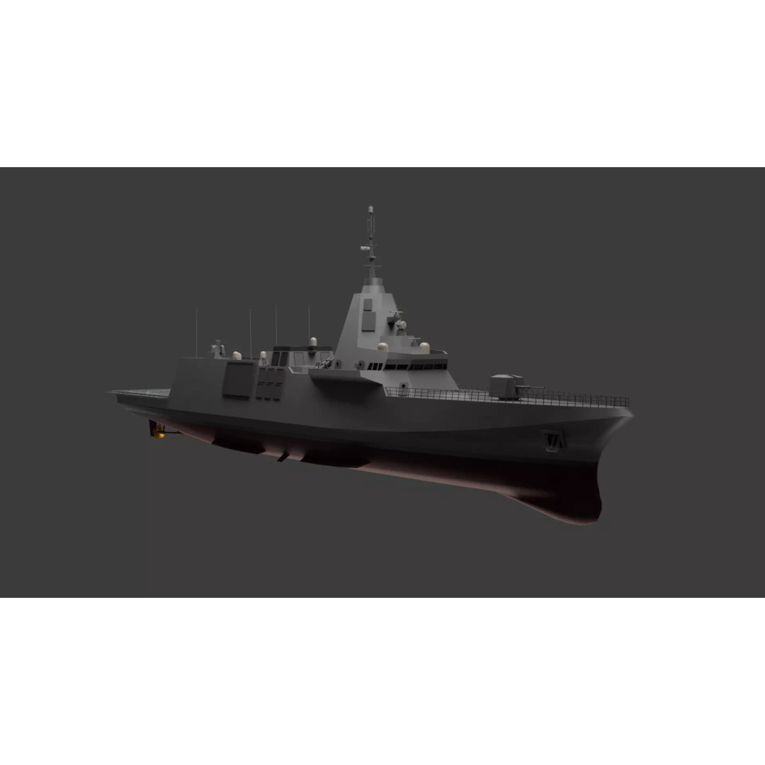 HDF-6000 3D Model – High Poly Frigate, Game Ready, FBX - View 11