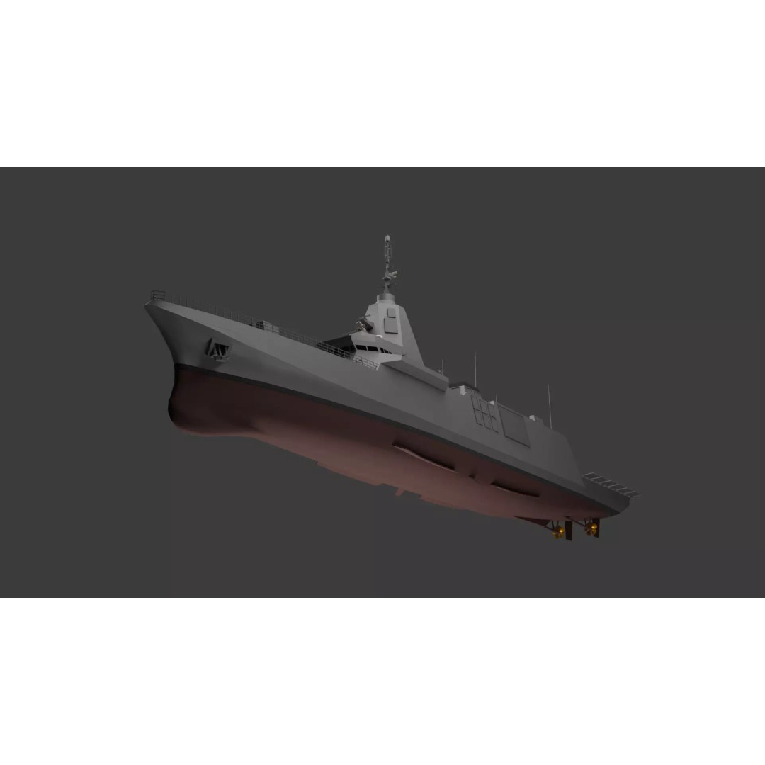 HDF-6000 3D Model – High Poly Frigate, Game Ready, FBX - View 13