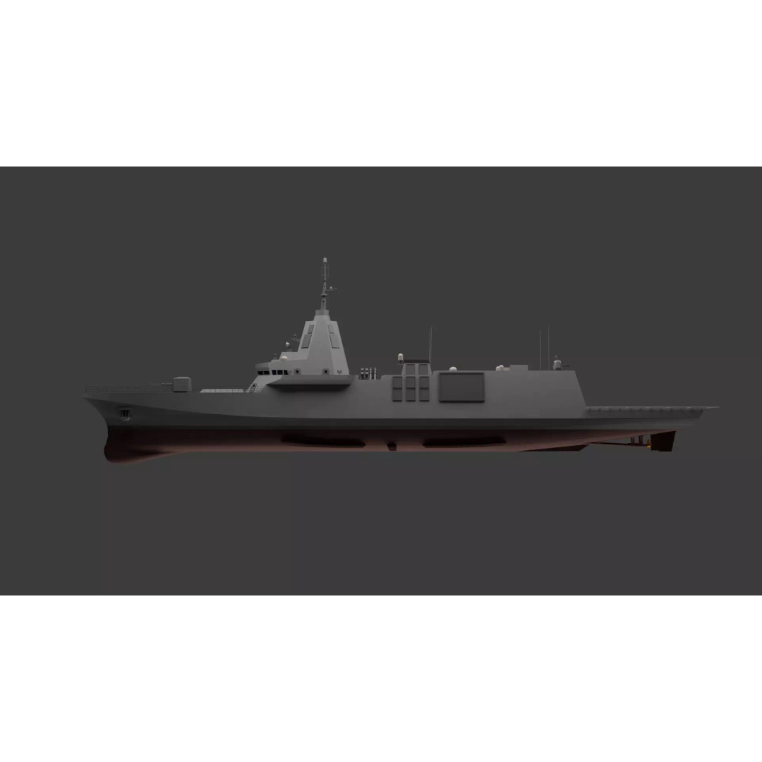 HDF-6000 3D Model – High Poly Frigate, Game Ready, FBX - View 14