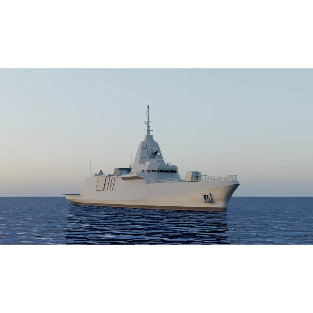 HDF-6000 3D Model – High Poly Frigate, Game Ready, FBX - View 16