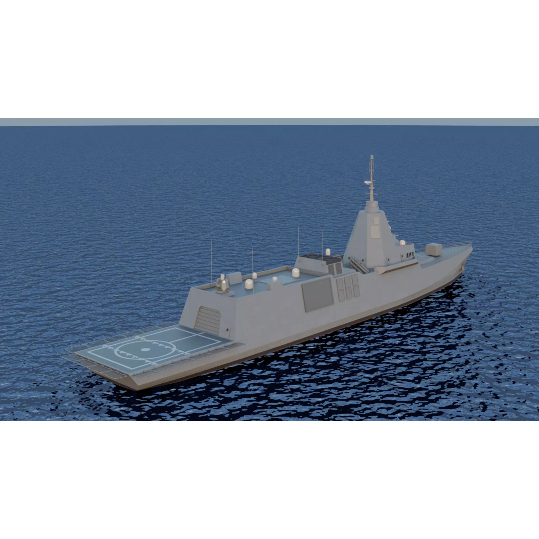 HDF-6000 3D Model – High Poly Frigate, Game Ready, FBX - View 20
