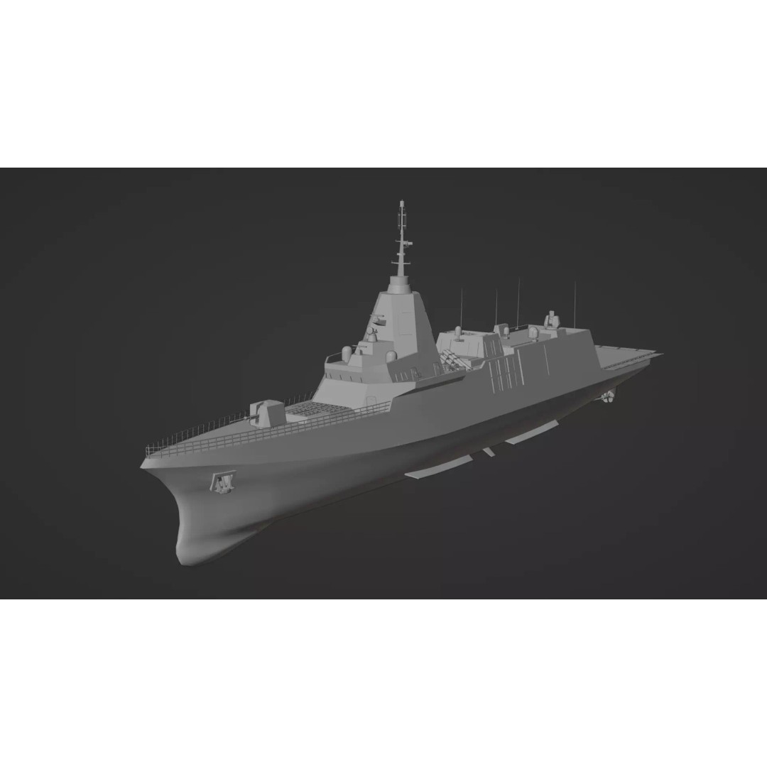 HDF-6000 3D Model – High Poly Frigate, Game Ready, FBX - View 5
