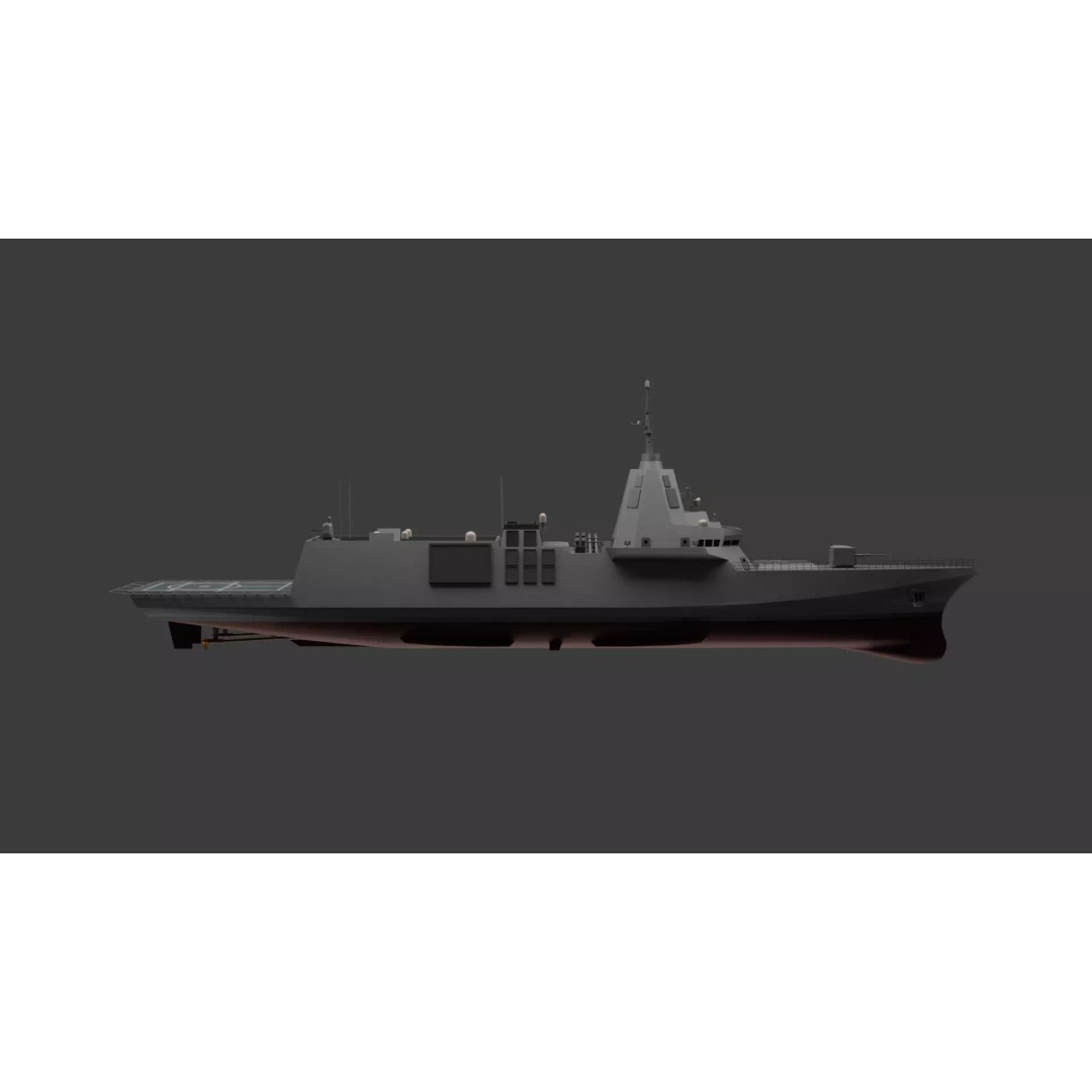 HDF-6000 3D Model – High Poly Frigate, Game Ready, FBX - View 7