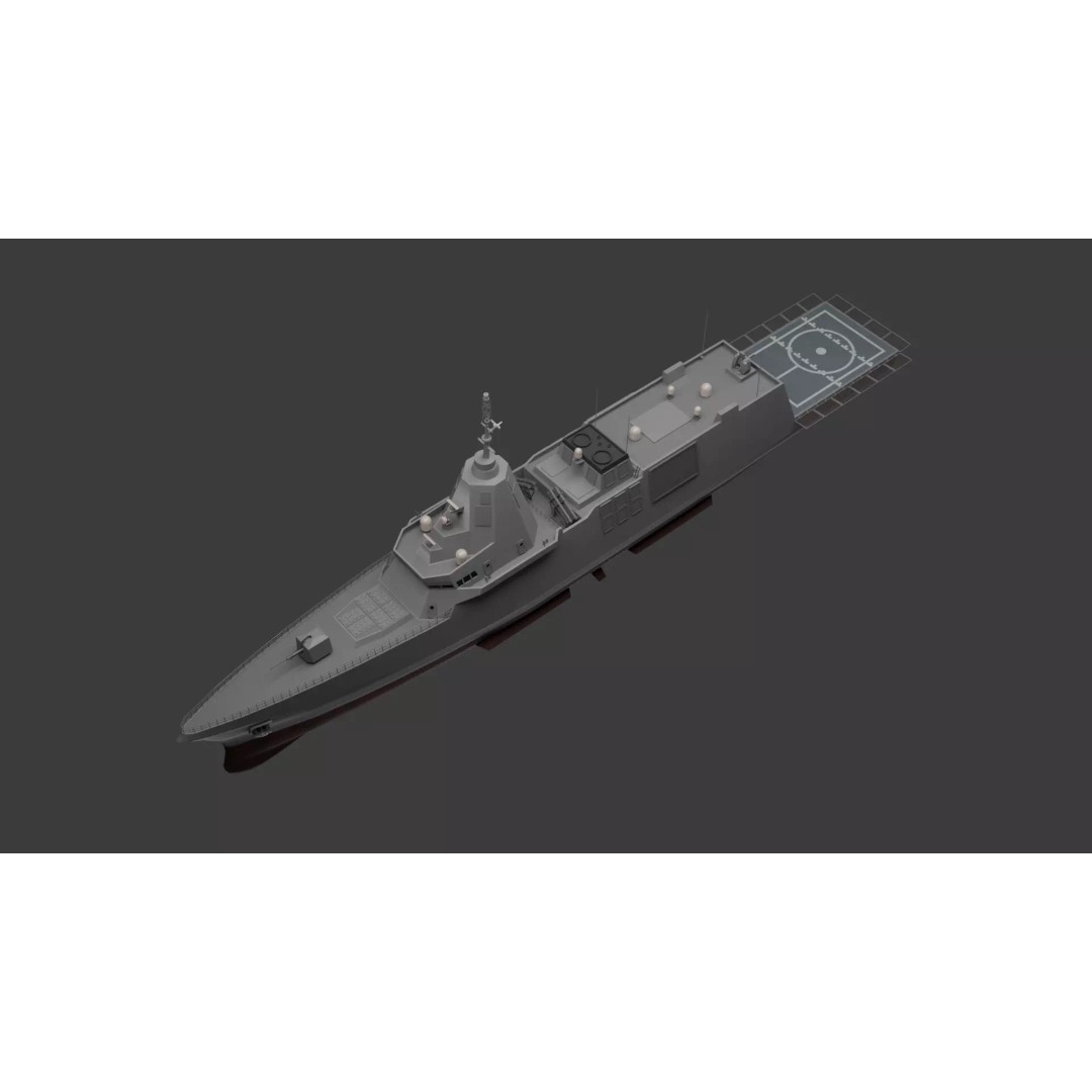 HDF-6000 3D Model – High Poly Frigate, Game Ready, FBX - View 8