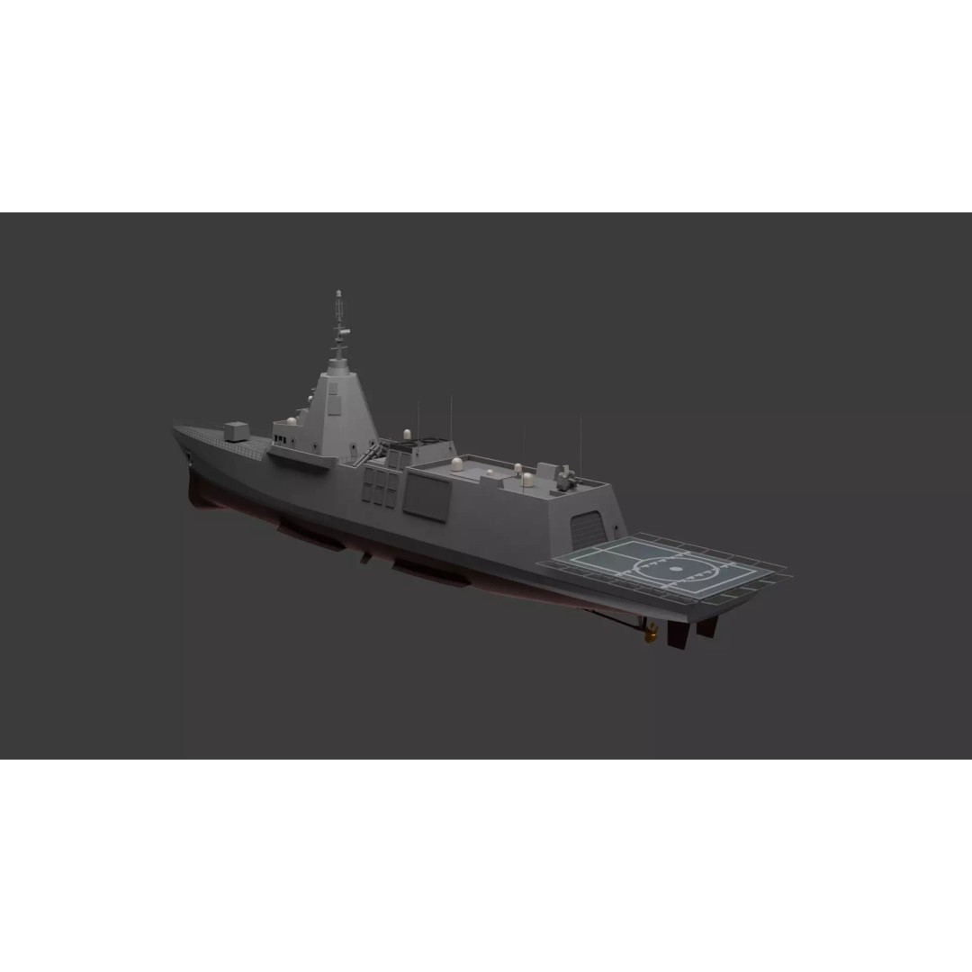 HDF-6000 3D Model – High Poly Frigate, Game Ready, FBX - View 9