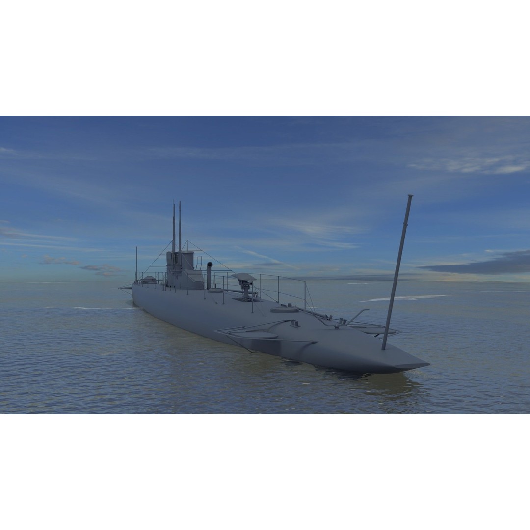 HMS Swordfish Submarine 3D Model – Low Poly Historical Naval Asset, FBX, Blender