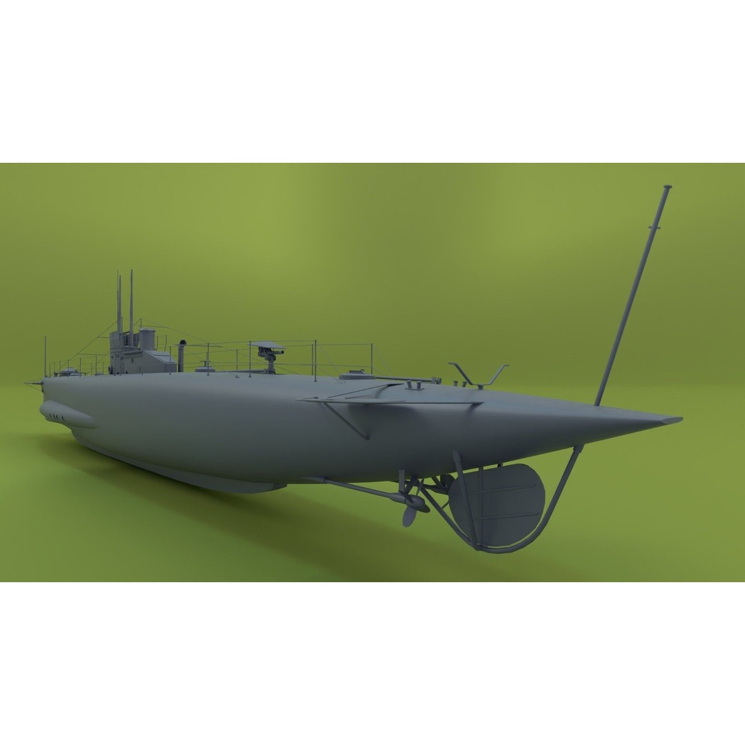 HMS Swordfish Submarine 3D Model – Low Poly Historical Naval Asset, FBX, Blender - View 12