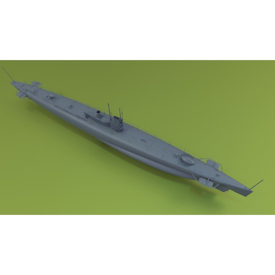 HMS Swordfish Submarine 3D Model – Low Poly Historical Naval Asset, FBX, Blender - View 13