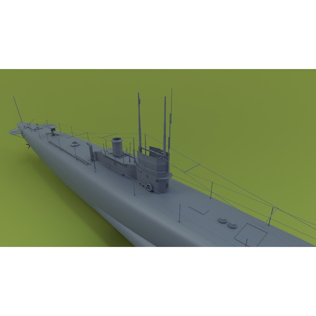 HMS Swordfish Submarine 3D Model – Low Poly Historical Naval Asset, FBX, Blender - View 15