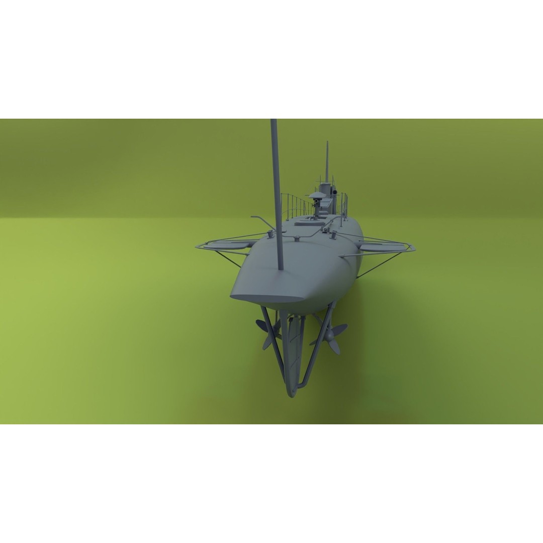 HMS Swordfish Submarine 3D Model – Low Poly Historical Naval Asset, FBX, Blender - View 17