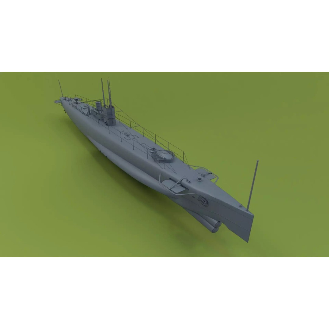 HMS Swordfish Submarine 3D Model – Low Poly Historical Naval Asset, FBX, Blender - View 2