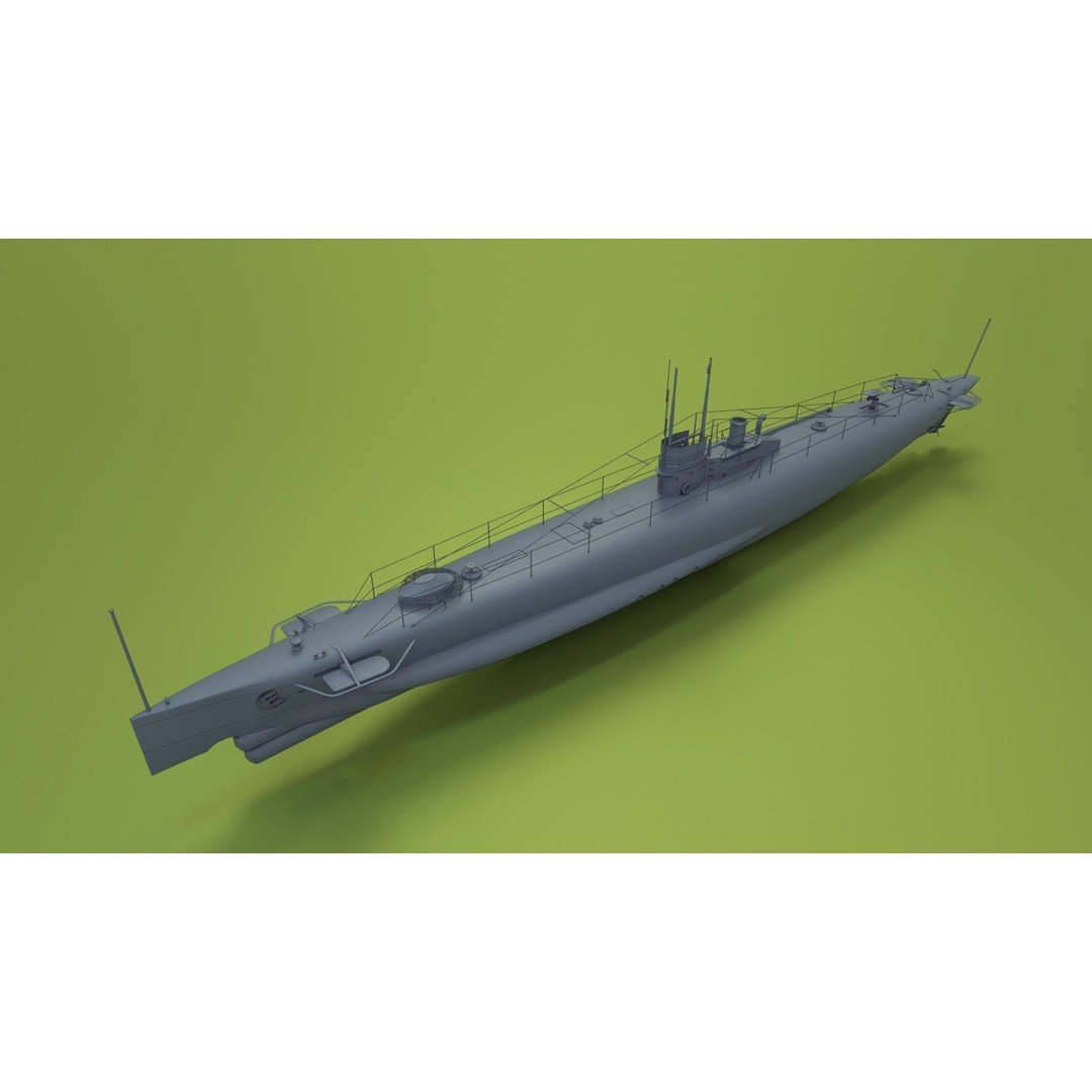 HMS Swordfish Submarine 3D Model – Low Poly Historical Naval Asset, FBX, Blender - View 4
