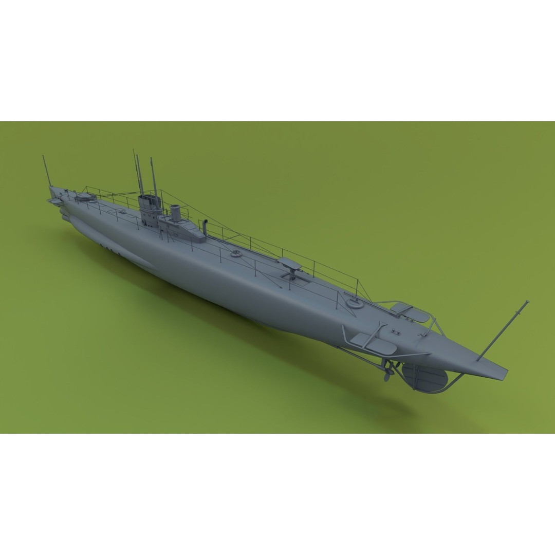 HMS Swordfish Submarine 3D Model – Low Poly Historical Naval Asset, FBX, Blender - View 6